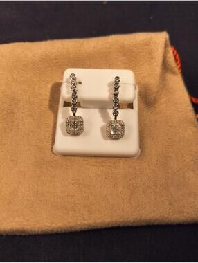 2 Ctw Moissenite.925 Sterling Silver Dangle Earrings